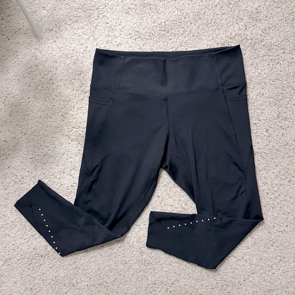 Black Leggings with Dot Detail at Calf - Picture 1 of 4